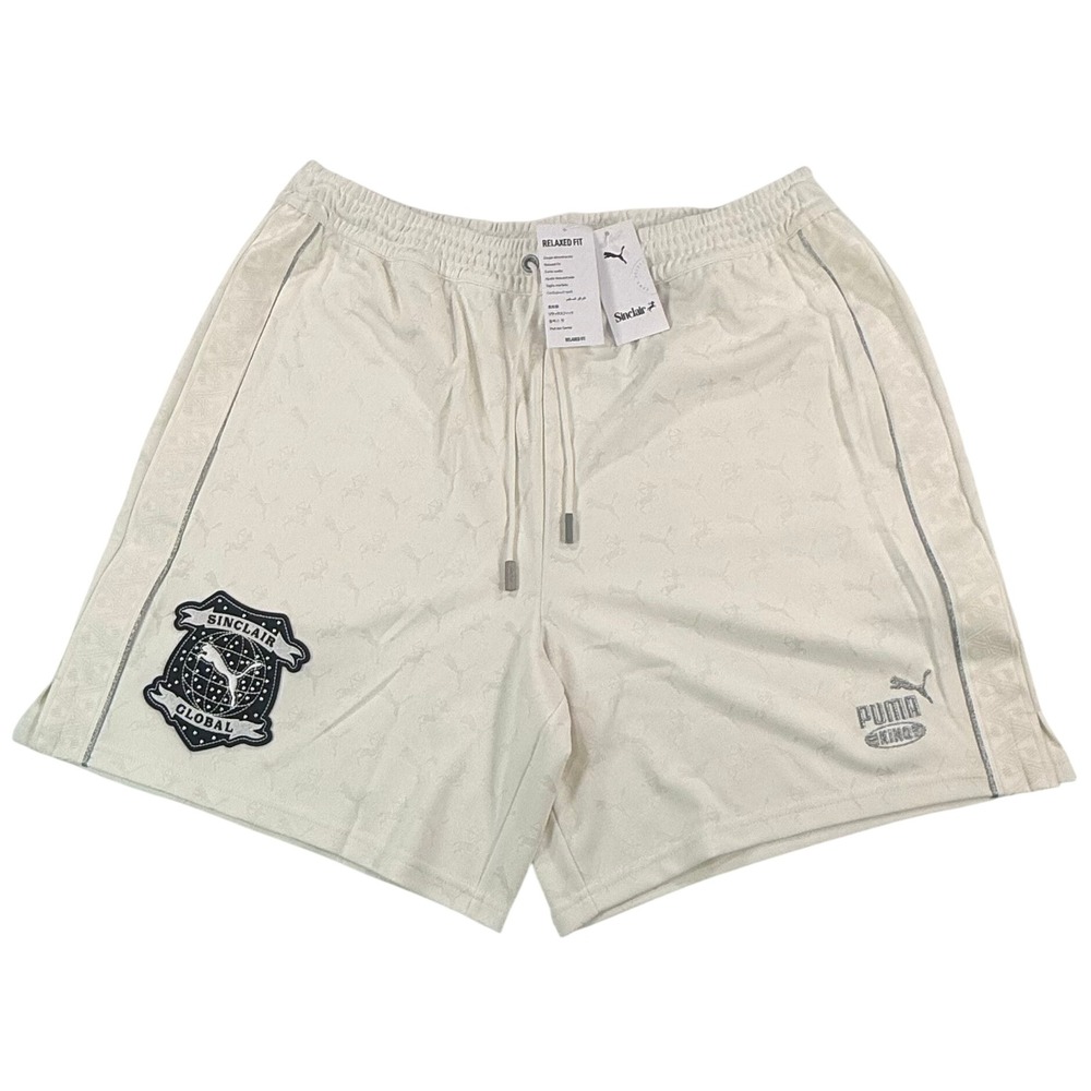 Puma x Sinclair Global Relaxed Fit Cream Jacquard Shorts Mens XL New